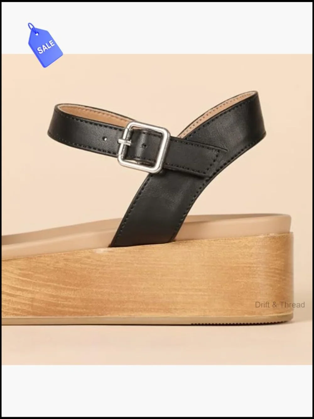 Two Band Ankle Strap Open Toe Flatform Sandal Women's Platform Sandal